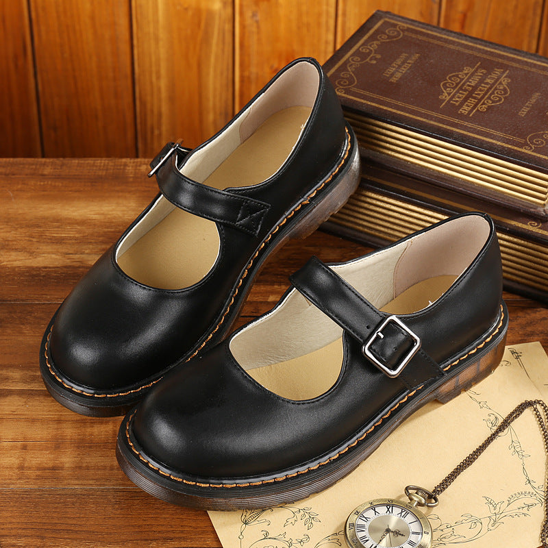 Women's Orthopedic Mary Jane Flats | Classic Leather Everyday Shoes