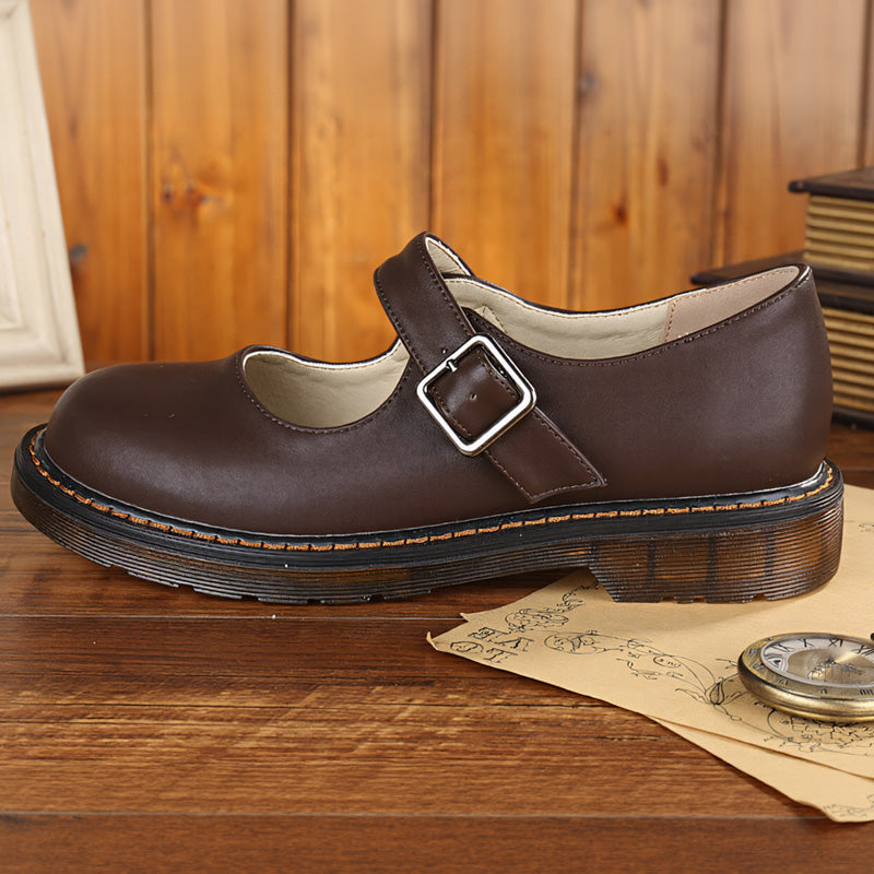 Women's Orthopedic Mary Jane Flats | Classic Leather Everyday Shoes