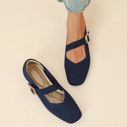 Women's Orthopedic Mary Jane Flats | Square Toe Breathable Knit Shoes