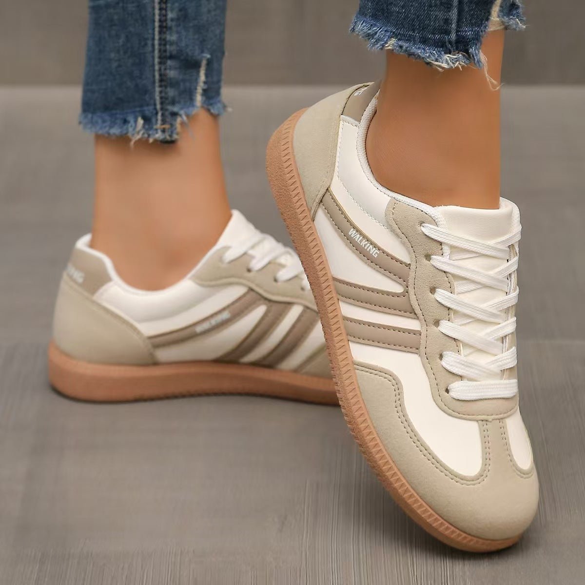 Women's Orthopedic Suede Trainers | Wide Fit Everyday Comfort Shoes
