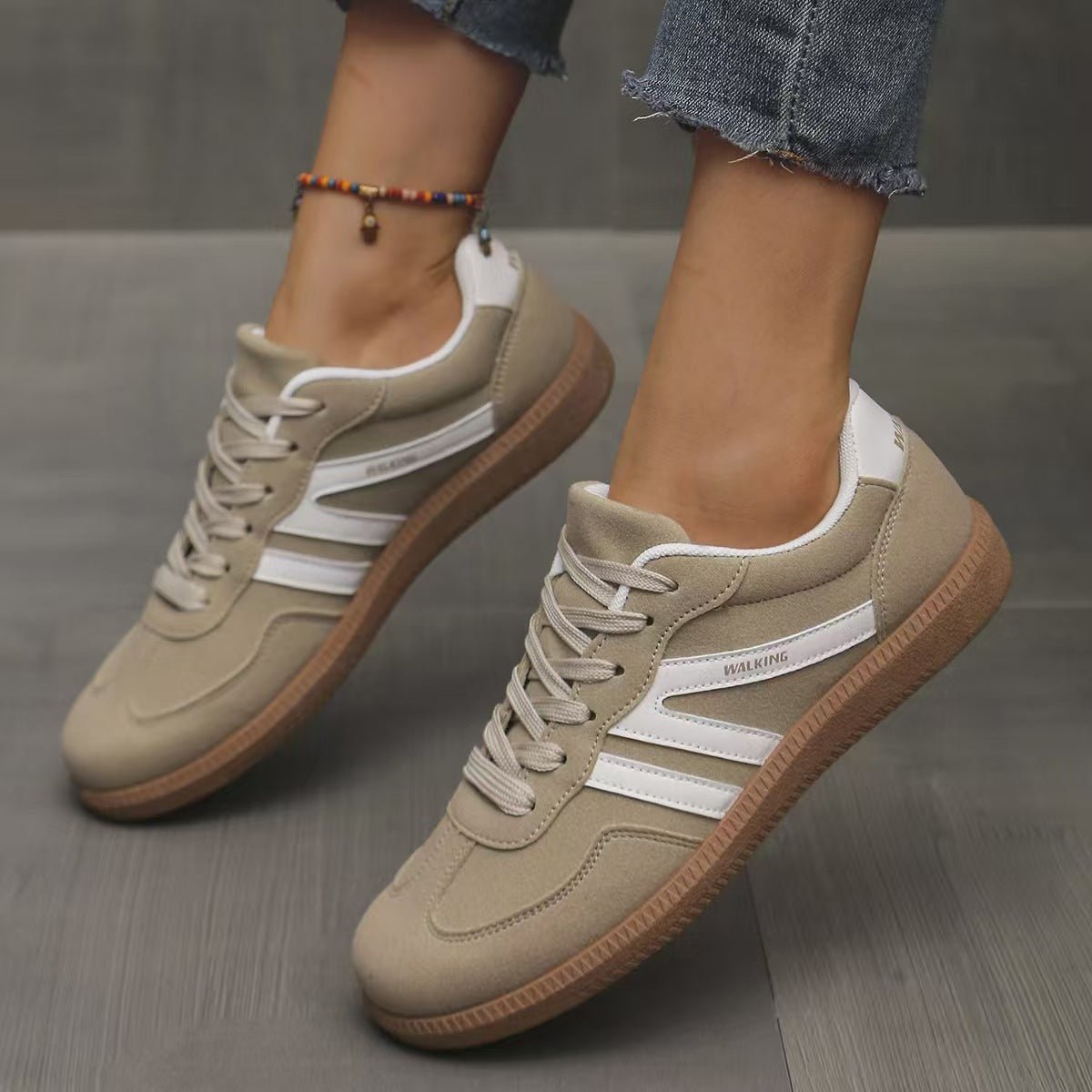 Women's Orthopedic Suede Trainers | Wide Fit Everyday Comfort Shoes