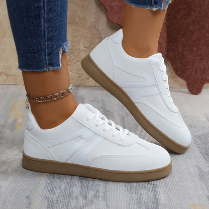 Women's Supportive Wide Fit Lace-Up Sneakers–Orthopedic Casual Trainers