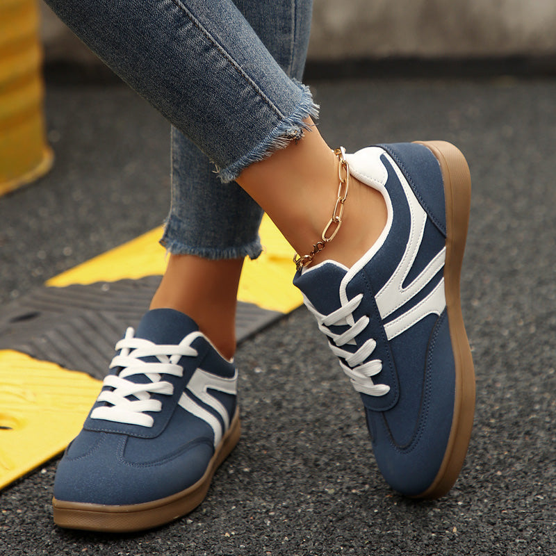 Women's Supportive Wide Fit Lace-Up Sneakers–Orthopedic Casual Trainers