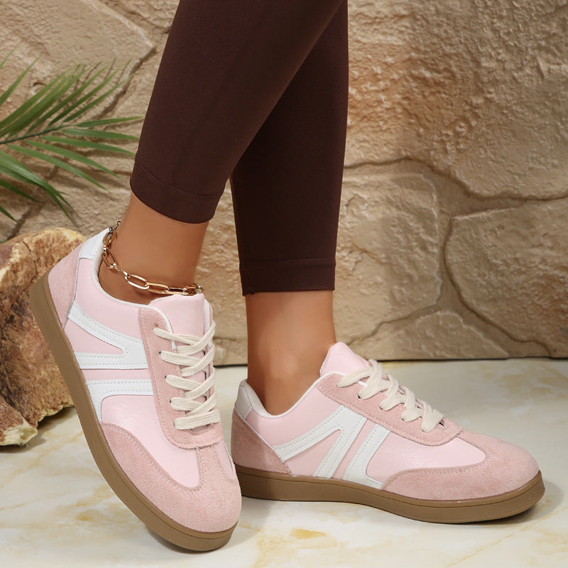 Women's Supportive Wide Fit Lace-Up Sneakers–Orthopedic Casual Trainers