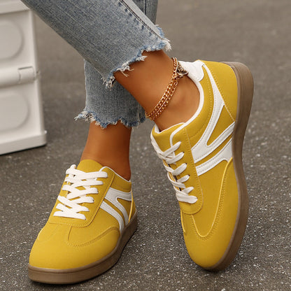 Women's Supportive Wide Fit Lace-Up Sneakers–Orthopedic Casual Trainers