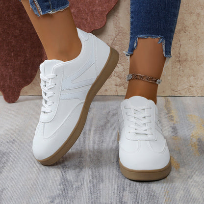 Women's Supportive Wide Fit Lace-Up Sneakers–Orthopedic Casual Trainers