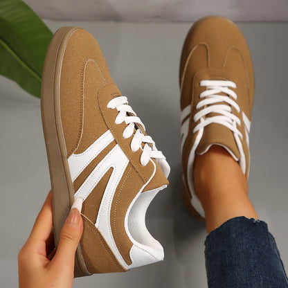 Women's Supportive Wide Fit Lace-Up Sneakers–Orthopedic Casual Trainers