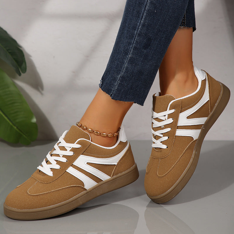 Women's Supportive Wide Fit Lace-Up Sneakers–Orthopedic Casual Trainers