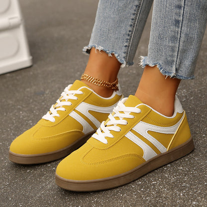 Women's Supportive Wide Fit Lace-Up Sneakers–Orthopedic Casual Trainers