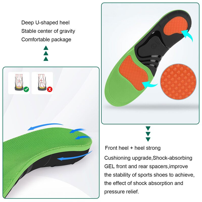 Orthopedic Arch Support Insoles for Flat Feet &amp; Foot Alignment