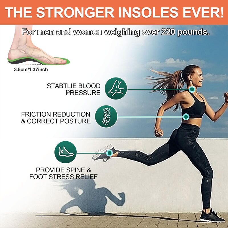 Orthopedic Arch Support Insoles for Flat Feet &amp; Foot Alignment
