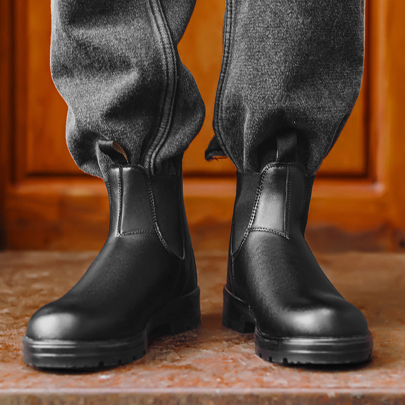 Waterproof Leather Chelsea Boots–Durable, Wide Fit &amp; Arch Support