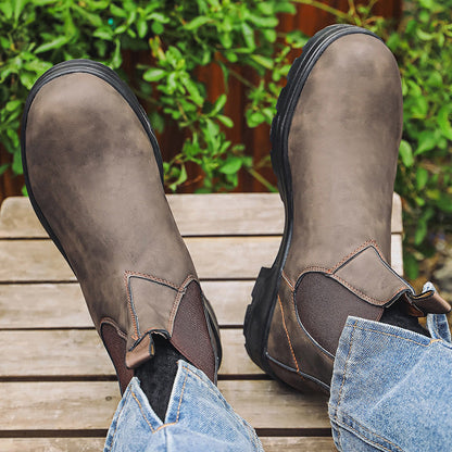 Waterproof Leather Chelsea Boots–Durable, Wide Fit & Arch Support