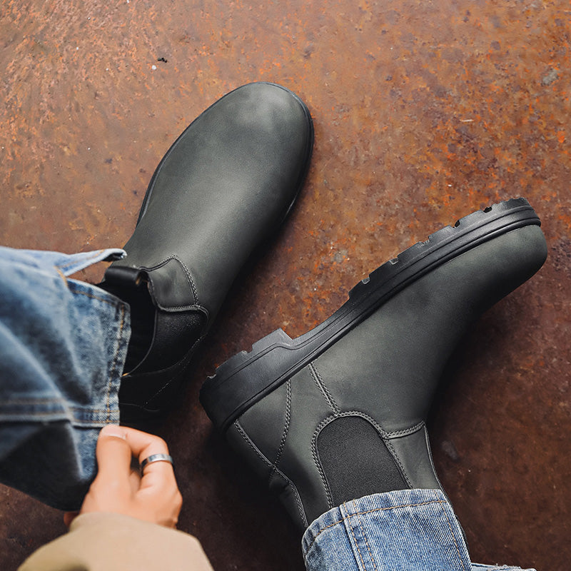 Waterproof Leather Chelsea Boots–Durable, Wide Fit & Arch Support