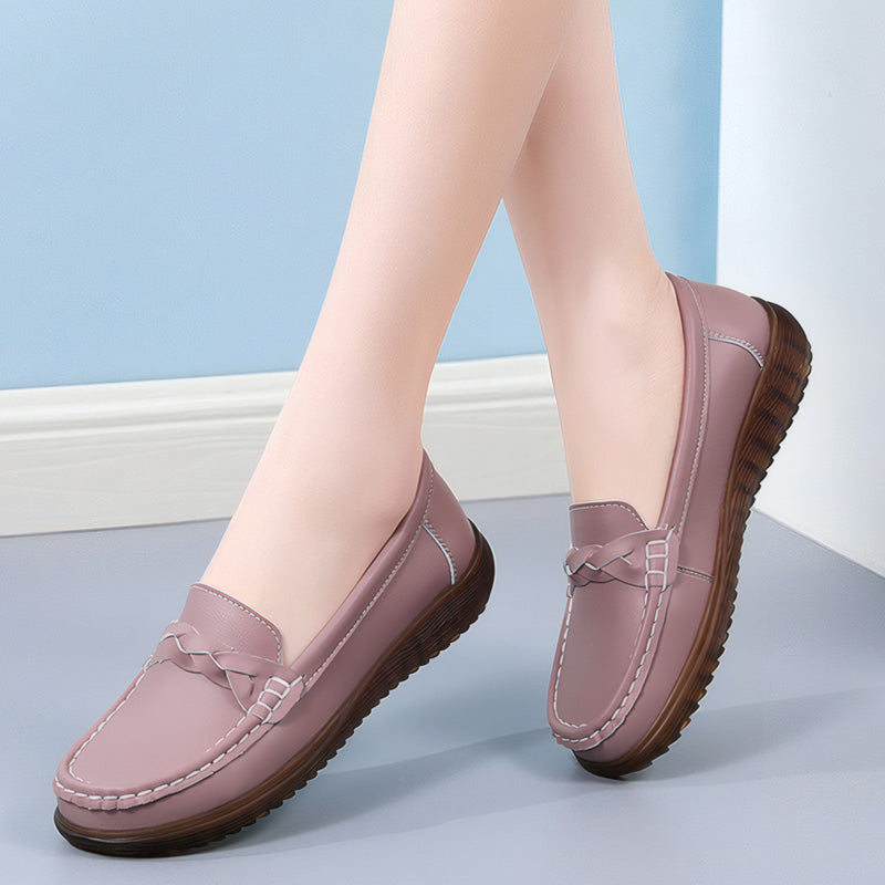 Womens Orthopedic Wide Fit Slip-Ons | Soft Leather Comfort Loafers