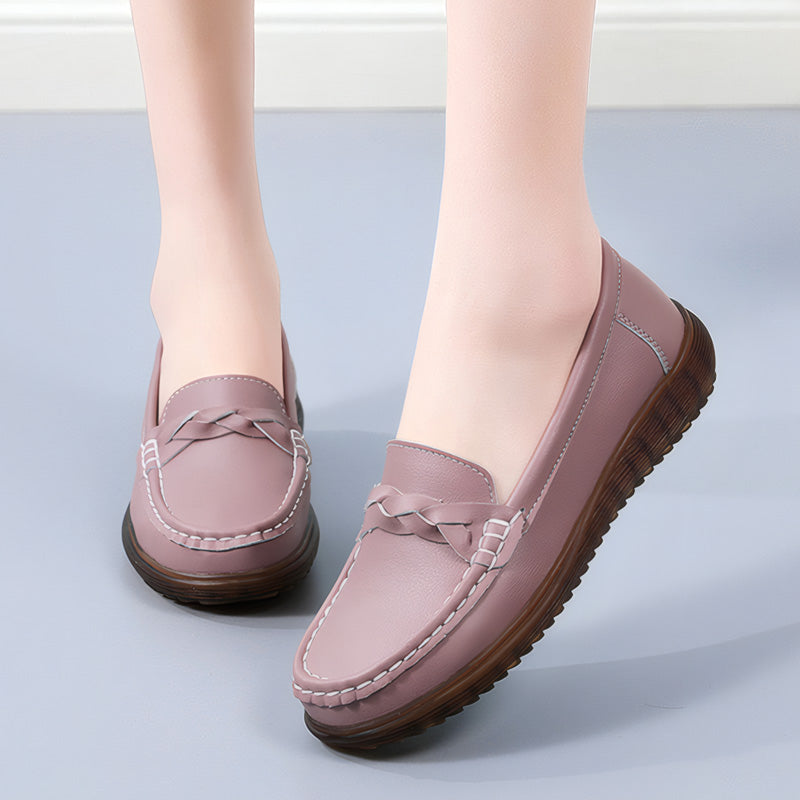 Womens Orthopedic Wide Fit Slip-Ons | Soft Leather Comfort Loafers