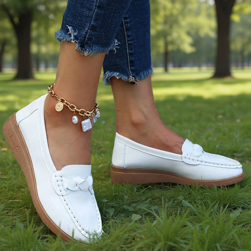 Womens Orthopedic Wide Fit Slip-Ons | Soft Leather Comfort Loafers