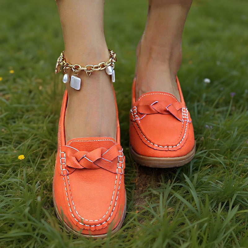 Womens Orthopedic Wide Fit Slip-Ons | Soft Leather Comfort Loafers