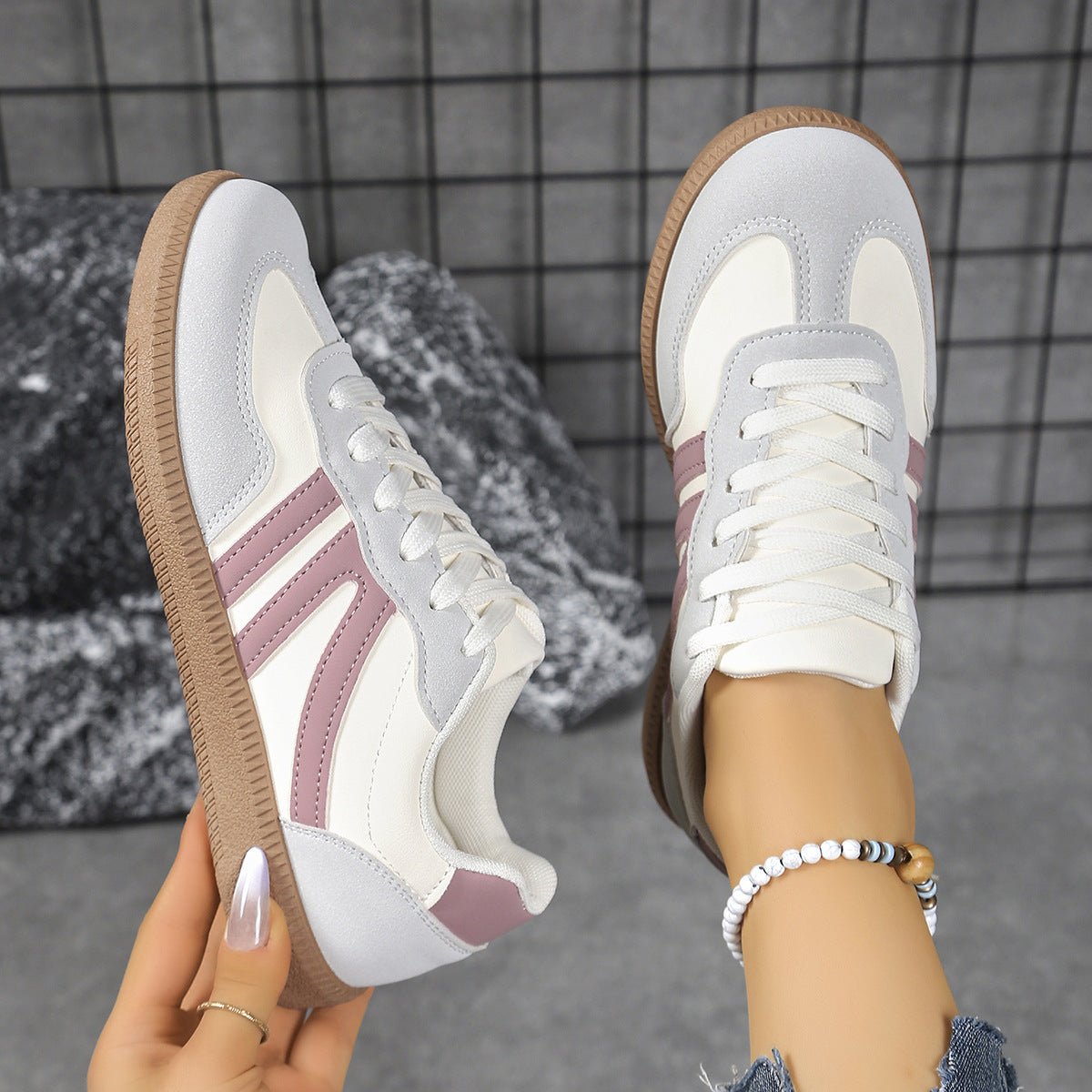 Women's Retro Suede Trainers with Arch Support | Casual Walking Shoes