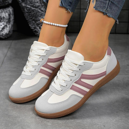Women's Retro Suede Trainers with Arch Support | Casual Walking Shoes