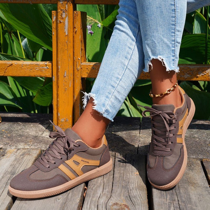 Women's Retro Suede Trainers with Arch Support | Casual Walking Shoes