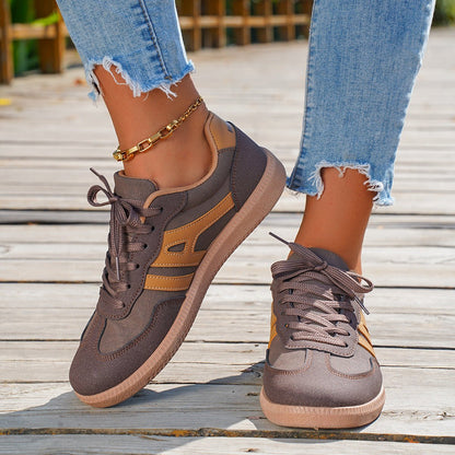 Women's Retro Suede Trainers with Arch Support | Casual Walking Shoes