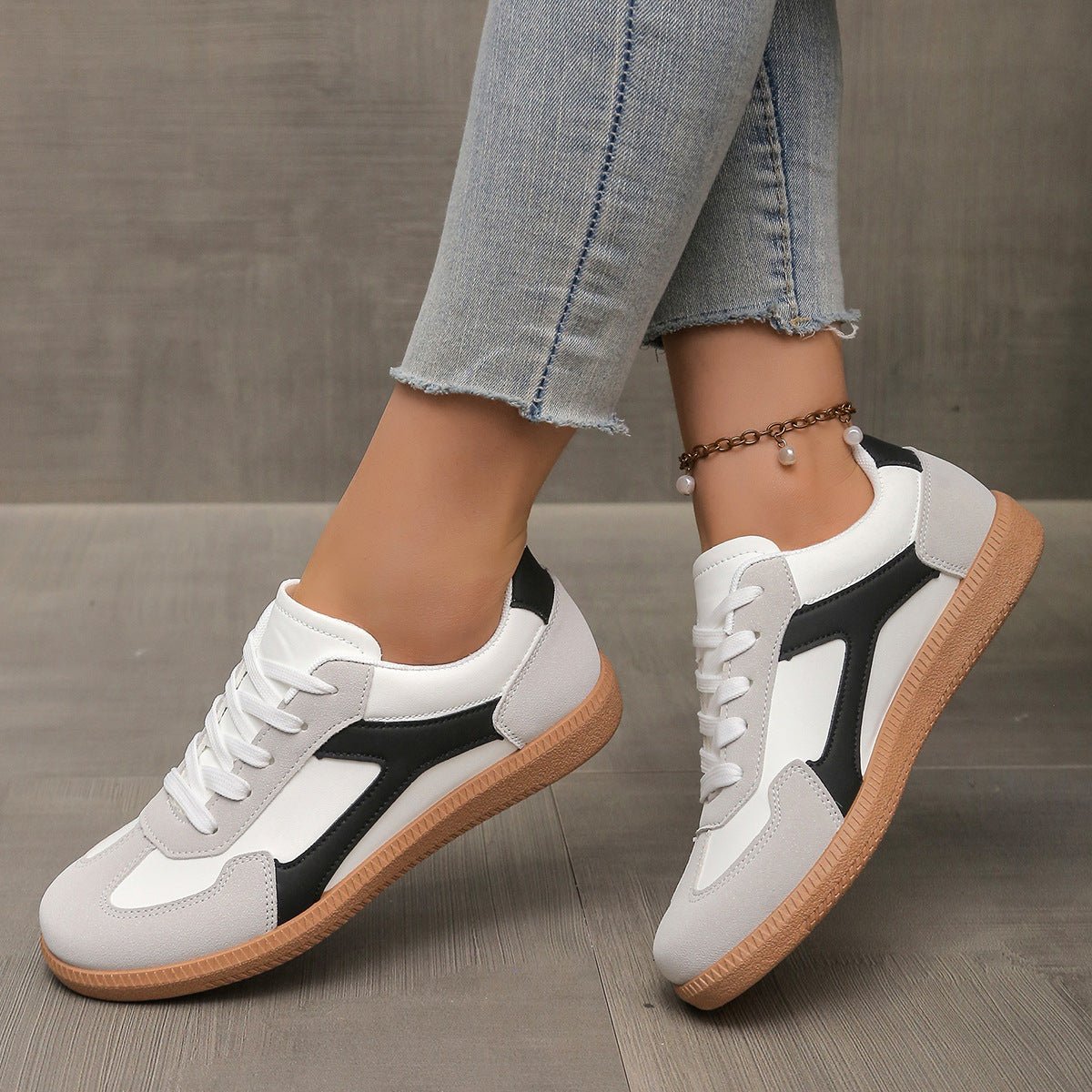 Women's Retro Suede Trainers with Arch Support | Casual Walking Shoes