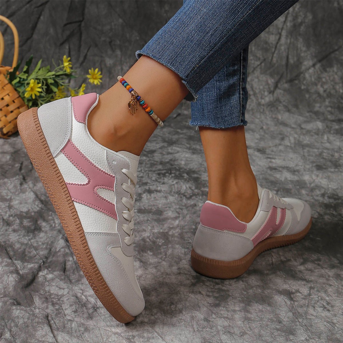 Women's Retro Suede Trainers with Arch Support | Casual Walking Shoes