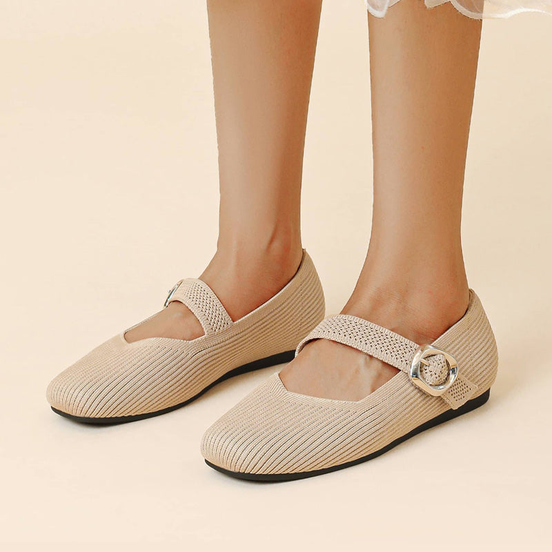 Women's Orthopedic Mary Jane Flats | Square Toe Breathable Knit Shoes