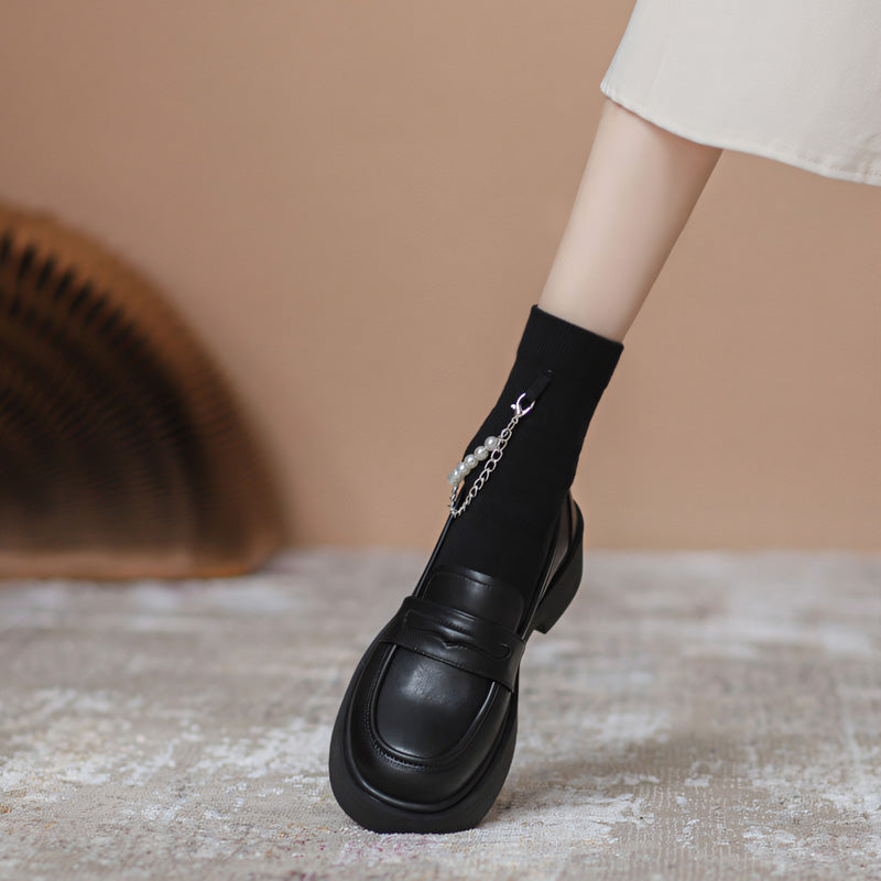 Women's Slip-On Chunky Loafers for Pain Relief | Wide Fit Comfort Shoes