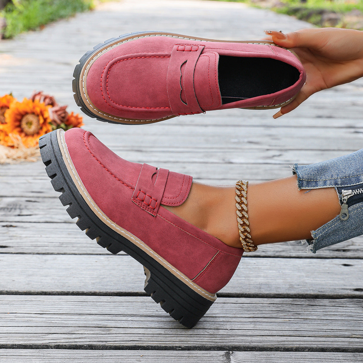 Women's Platform Loafers | Chunky Sole Comfort with Arch Support
