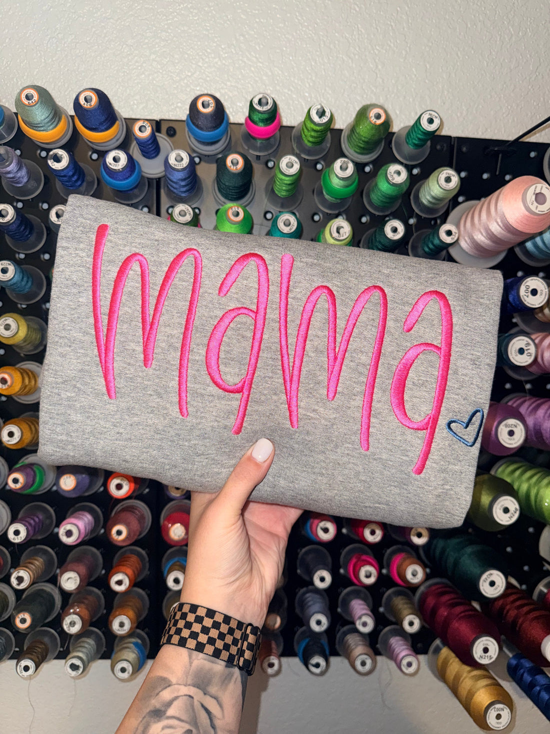 Custom Mama Heart Embroidered Sweatshirt | Mother&