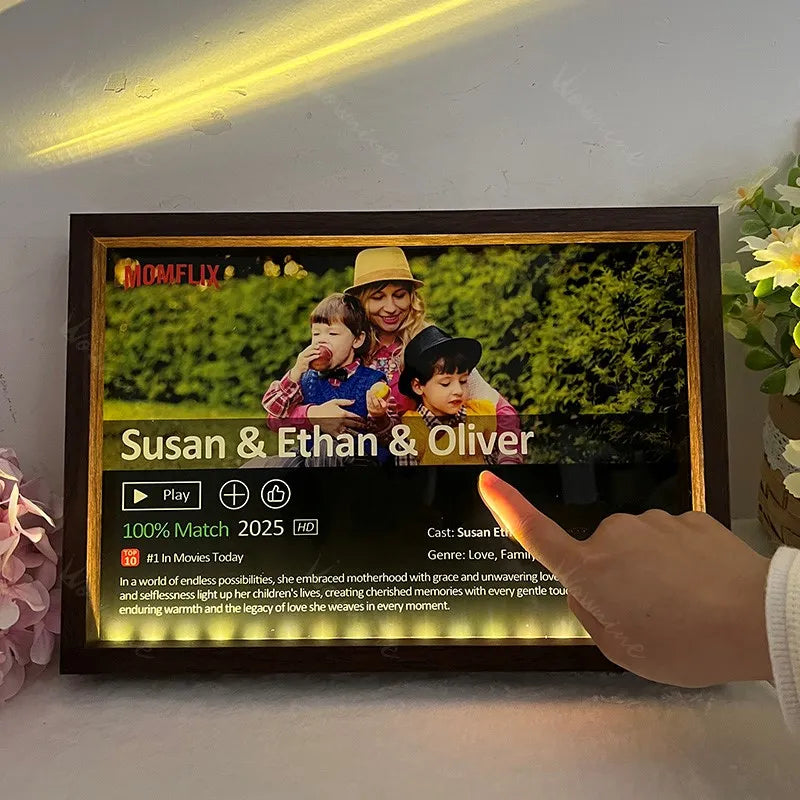 🎬 MOM/MUMFLIX Personalized Mother’s Day Photo Light Frame
