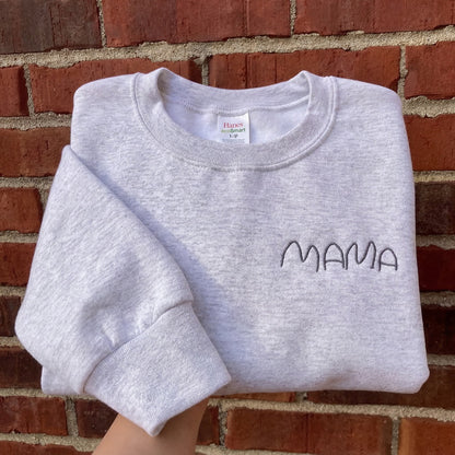 Custom Handwritten Message Embroidered Sweatshirt | Personalized Gifts for mama,mom,nana,mimi,grandma