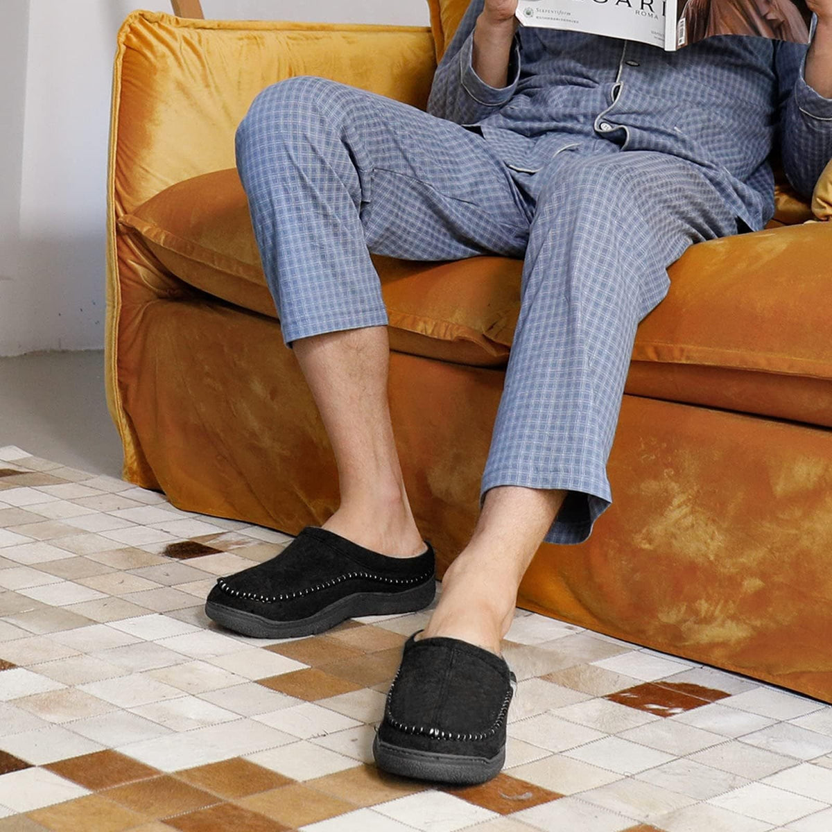 Men’s Orthopedic House Slippers – Soft Arch Support Design