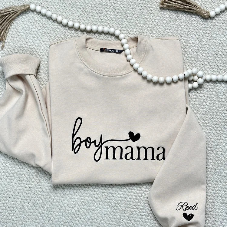 Custom Embroidered Boy Mama Sweatshirt ,Personalized Gift for Mama