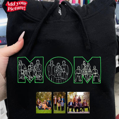 Custom Embroidered "MOM" Photo Portrait Sweatshirt | Mother&