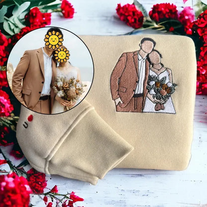Custom Embroidered Photo Portrait Sweatshirt For papà, papá, dad