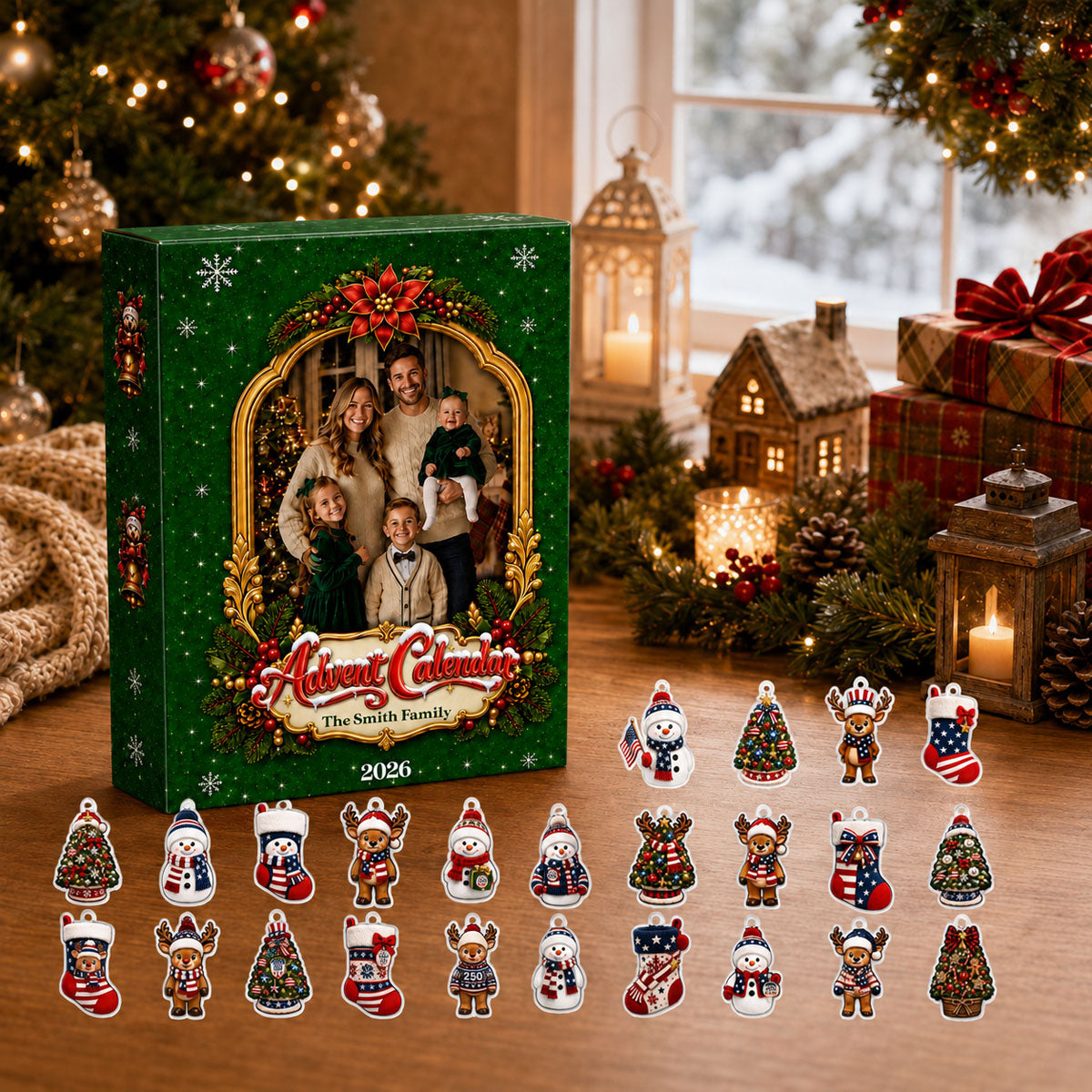 Christmas Family Advent Calendar 2026 - 24 Day Spirits Countdown, Acrylic Charms Blind Box - Gift For Family &amp; Friends