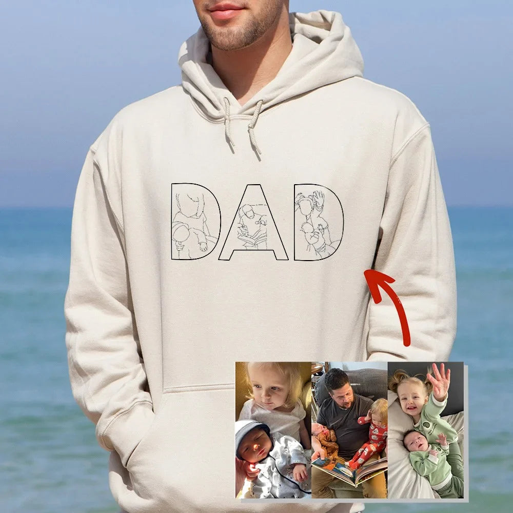 Custom Papa,Dad Ever -Embroidered Sweatshirt For Father&