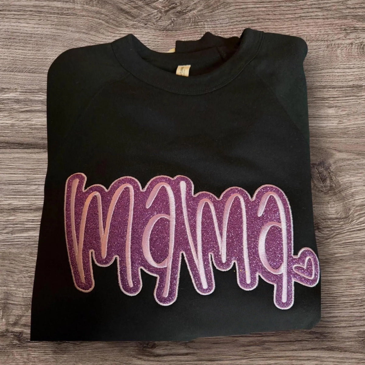 Custom Mama Glitter Applique Sweatshirt With Heart &amp; Glitter Design | Mother&