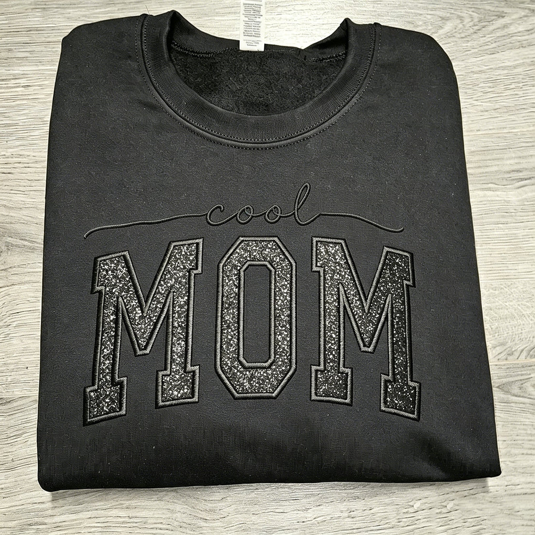 Custom Glitter Embroidered "Cool Mom" Sweatshirt | Mother&
