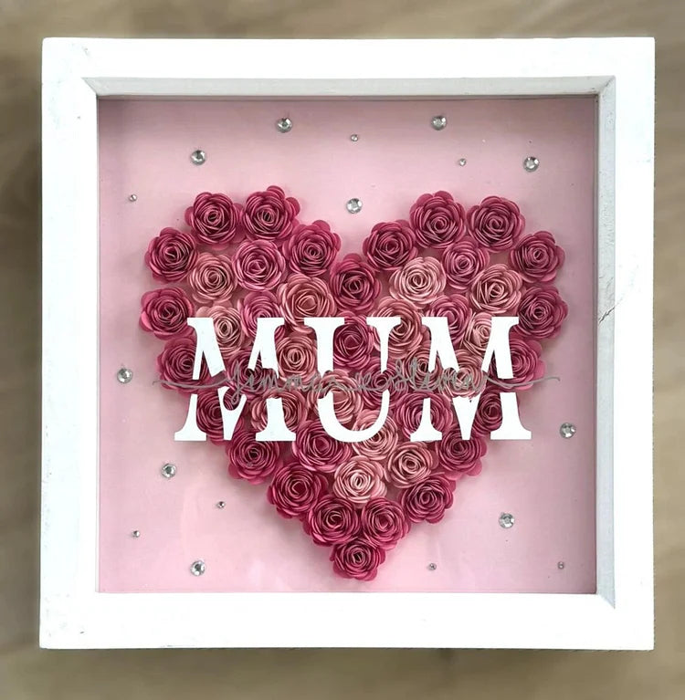 Custom Personalized Flower Shadow Box for Mother’s Day gift