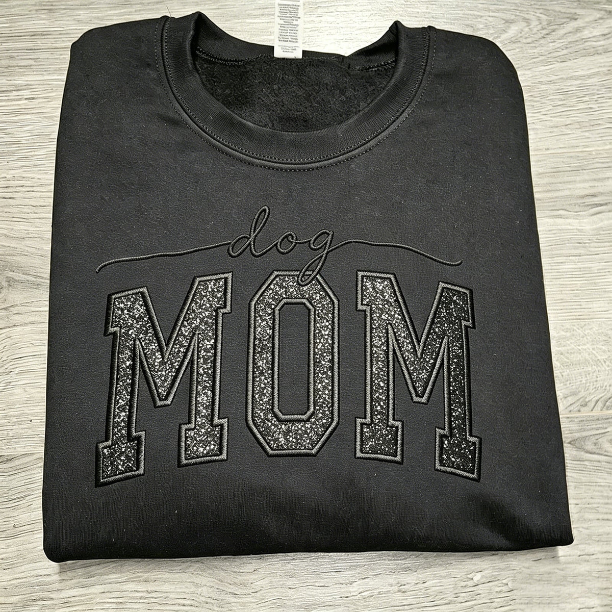 Custom Glitter Embroidered "Dog Mom" Sweatshirt | Mother&