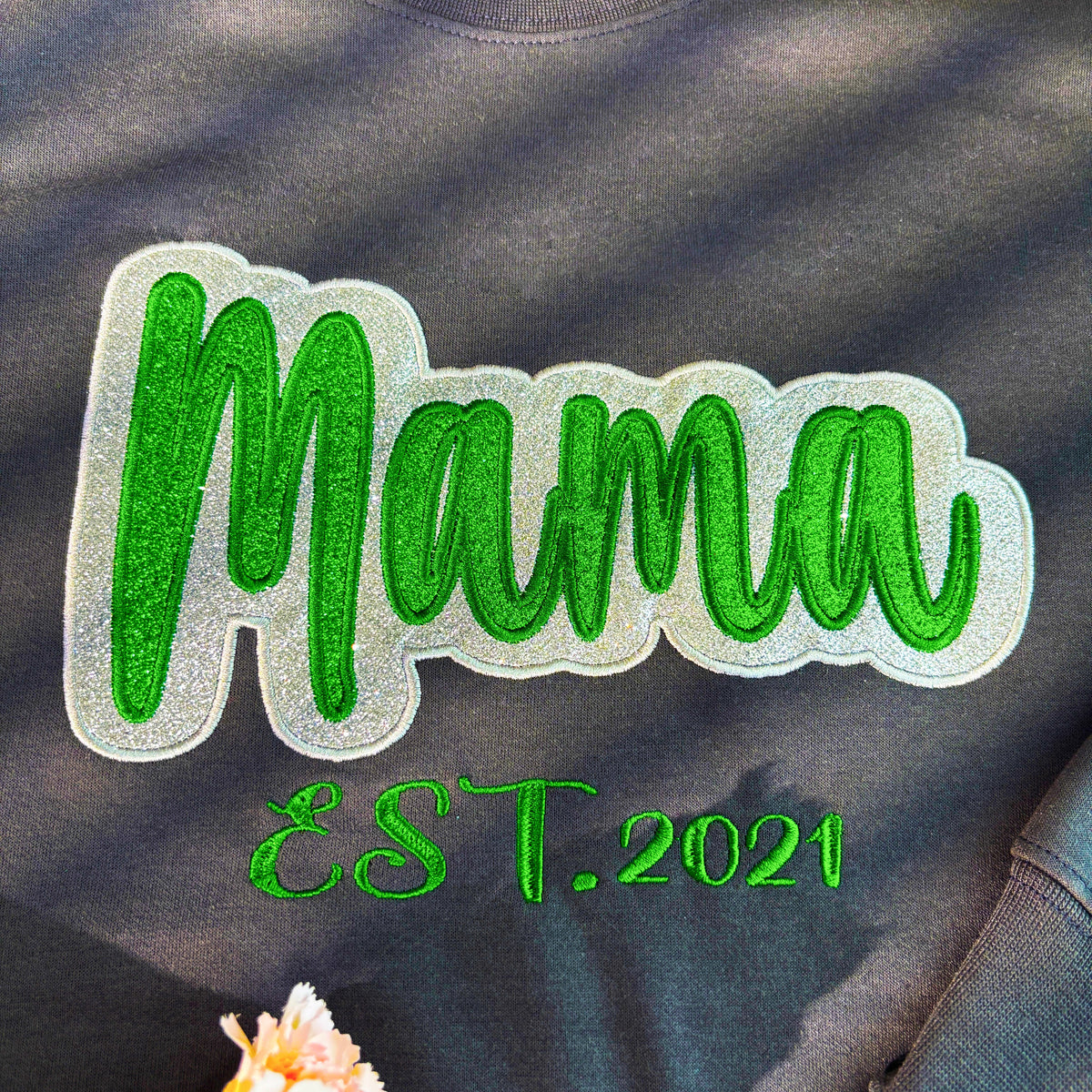 Custom Glitter Mama/Grandma Applique Sweatshirt /Hoodie | Mother&