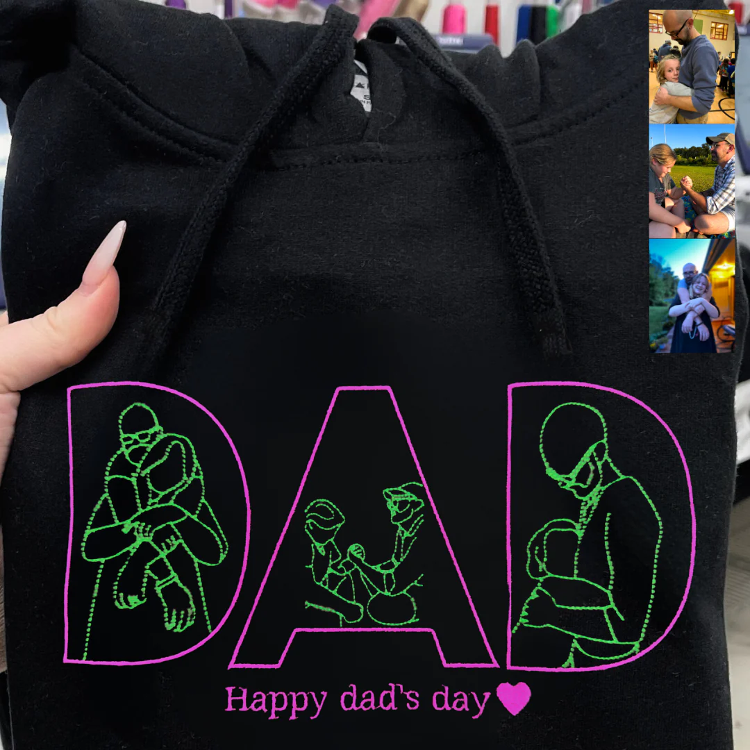 Custom Papa,Dad Ever -Embroidered Sweatshirt For Father&
