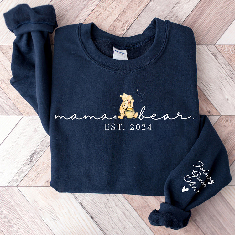 Custom Mama Bear Print Sweatshirt Mama T-shirt/Hoodie, Mother&