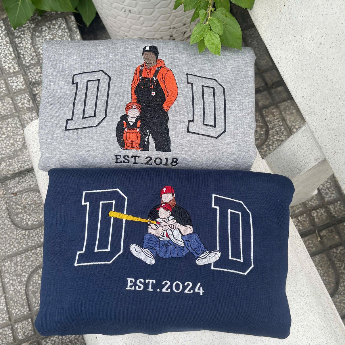 Custom Embroidered Portrait Sweatshirt for Dad | Father&