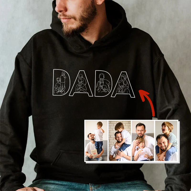 Custom Papa,Dad Ever -Embroidered Sweatshirt For Father&