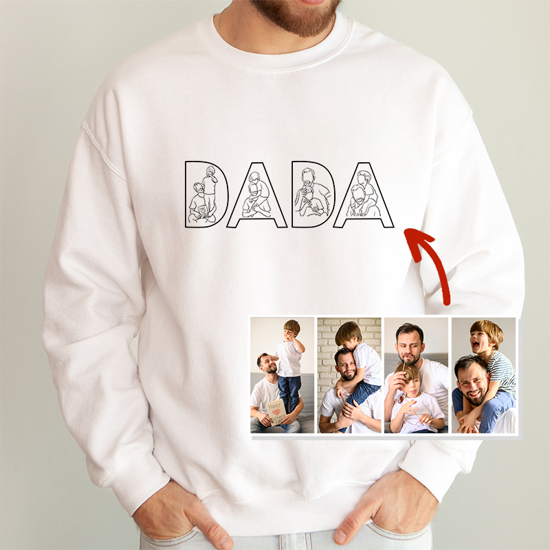 Custom Papa,Dad Ever -Embroidered Sweatshirt For Father&